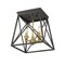 Z-Lite Trestle 3 Light Flush Mount, Matte Black & Olde Brass 447F11-MB-OBR - alternate 2